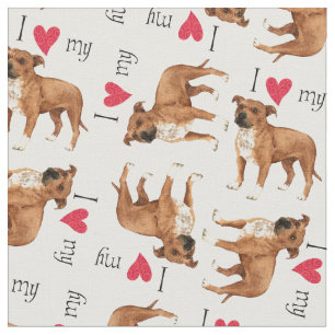 Tissu J'aime mon Stafford
