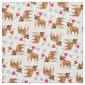 Tissu J'aime mon Stafford (Échantillon)