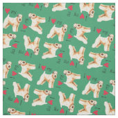 Tissu J'aime mon tapis doux à roulettes (Échantillon)