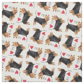 Tissu J'aime mon Terrier australien (Échantillon)
