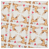 Tissu J'aime mon Vizsla (Échantillon)