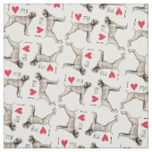Tissu J'aime mon Weimaraner (Échantillon)
