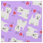 Tissu J'aime mon Westie (Fermer)