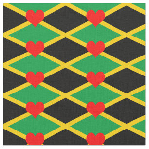 Tissu Jamaica Flag Fabric & Heart fashion/reggae