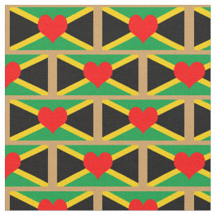 Tissu Jamaica Flag Fabric & Heart, mode/reggae branchée