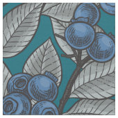 Tissu Jardin aux bleuets, bleu et gris (Fermer)