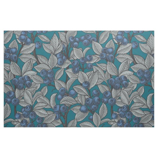Tissu Jardin aux bleuets, bleu et gris (Fat Quarter)