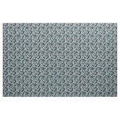 Tissu Jardin blanc Dahlia / feuilles bleus 2 (Yard)