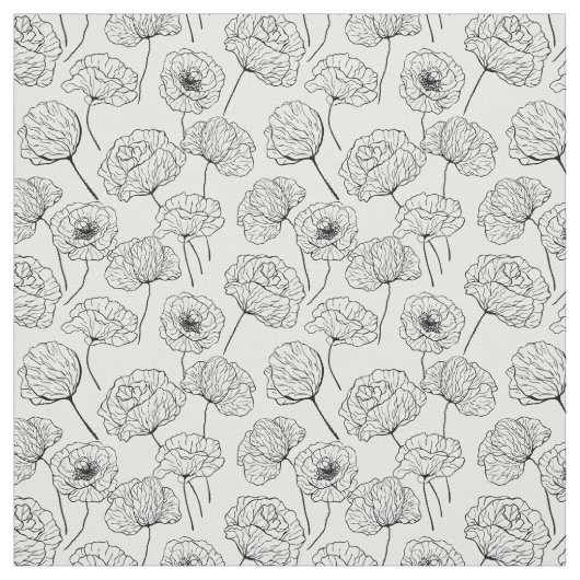 Tissu Jardin de coquelicots (Échantillon)