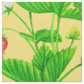 Tissu Jardin de fraise sur jaune (Fermer)