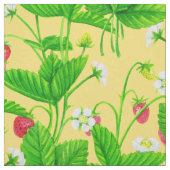 Tissu Jardin de fraise sur jaune (Échantillon)