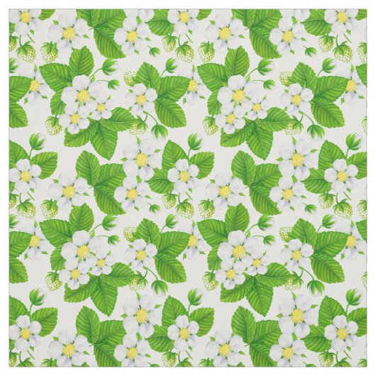 Tissu Jardin de fraises 2 (Échantillon)