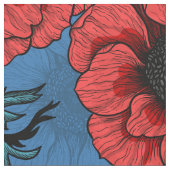 Tissu Jardin de l'anémone rouge (Fermer)