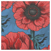 Tissu Jardin de l'anémone rouge (Échantillon)