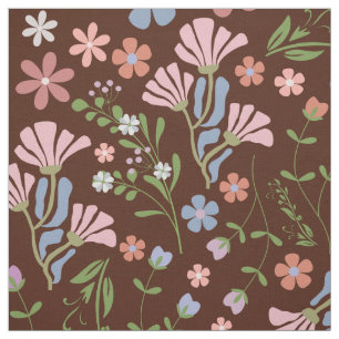 Tissu Jardin de printemps avec Arrière - plan Brown au c