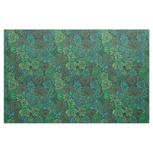 Tissu Jardin succulent en vert