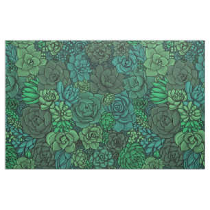 Tissu Jardin succulent en vert