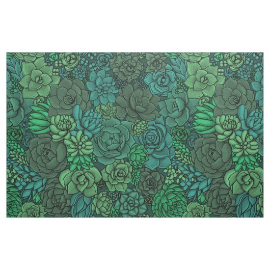 Tissu Jardin succulent en vert (Fat Quarter)