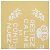 Tissu Jaune blanc français Script Gardez le calme et con (Échantillon)