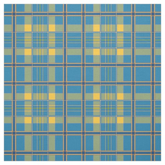 Tissu jaune, bleu et vert (Échantillon)