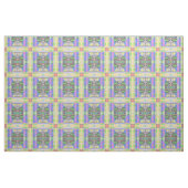 Tissu Jaune bleu violet géométrique (Fat Quarter)