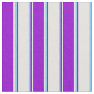 Tissu Jaune clair, Violet foncé et lignes bleu ciel clai