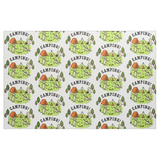 Tissu jaune de camping de Labradors (Fat Quarter)