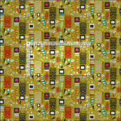 Tissu jaune de tiki (Carreau)