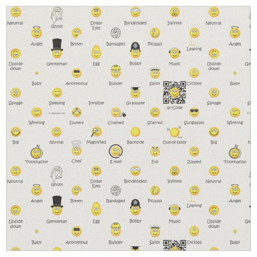 Tissu jaune d'émoticônes (Fermer)