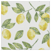 Tissu Jaune d'été citrons à l'aquarelle avec feuilles ve (fermé)