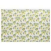 Tissu Jaune d'été citrons à l'aquarelle avec feuilles ve (Fat Quarter)