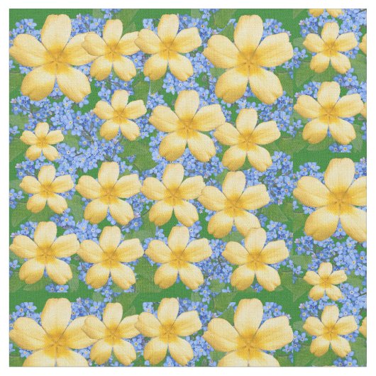 Tissu jaune et bleu (Fermer)