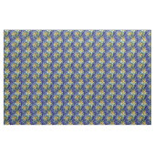 Tissu Jaune et bleu floral (Yard)