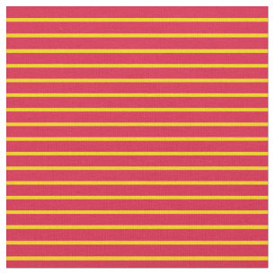 Tissu Jaune et Crimson Linu/Motif rayé