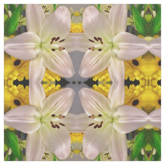 Tissu Jaune et Lys (Échantillon)