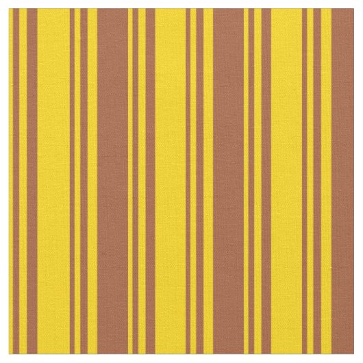 Tissu Jaune et Sienne Striped/Linked Motif (Fermer)