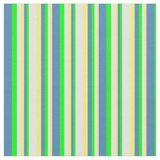 Tissu Jaune, Jaune clair, Chaux et Bleu (Fermer)