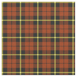 Tissu Jaune orange de citrouille d'automne/plaid noir