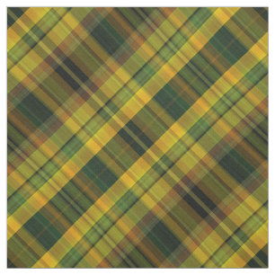 Tissu Jaune, orange et tartan vert de contrôle