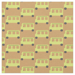 Tissu Jaune Orange Noir Bus Scolaire Mignon Éducation