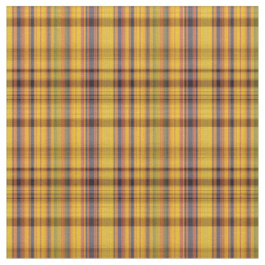 Tissu Jaune Plaid Or Avec Vert Rouge Bleu (Fermer)