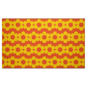 Tissu Jaune sur Orange Fleurs rayures Retro Fabric 60s (Fat Quarter)