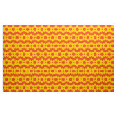 Tissu Jaune sur Orange Fleurs rayures Retro Fabric 60s (Yard)