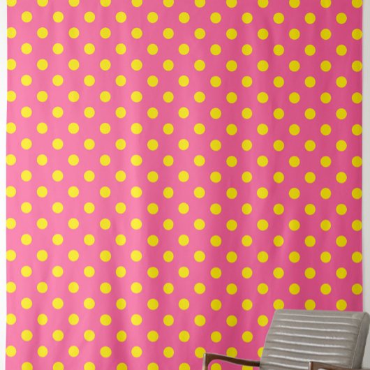 Tissu Jaune sur rose Pois Design Motif