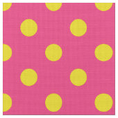 Tissu Jaune sur rose Pois Design Motif (Fermer)