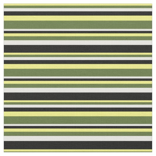 Tissu Jaune, vert foncé, blanc et noir (Fermer)