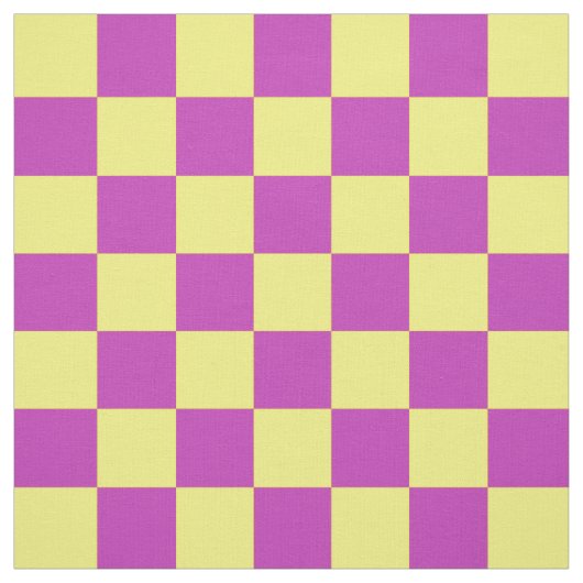 Tissu Jaune violet Checker Motif Textile (Échantillon)