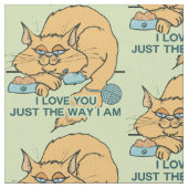 Tissu Je t'aime dire graphique de chat drôle (Fermer)