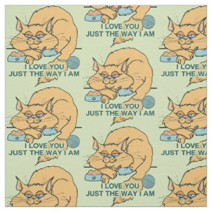 Tissu Je t'aime dire graphique de chat drôle