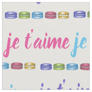 Tissu Je T'aime Je t'aime France Pâtisserie Macaron Fran